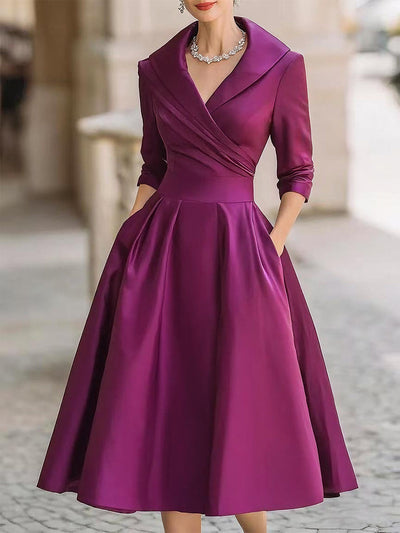 Lina - Elegante vestido midi de satén