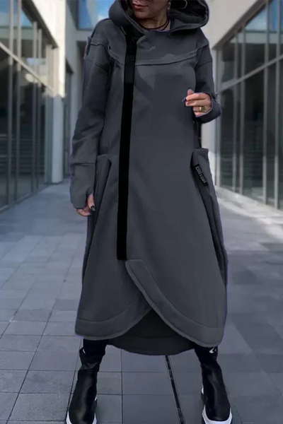 MANA™ | LONG HOODIE WITH ZIPPER IN LIGHT AND BREATHABLE FABRICS