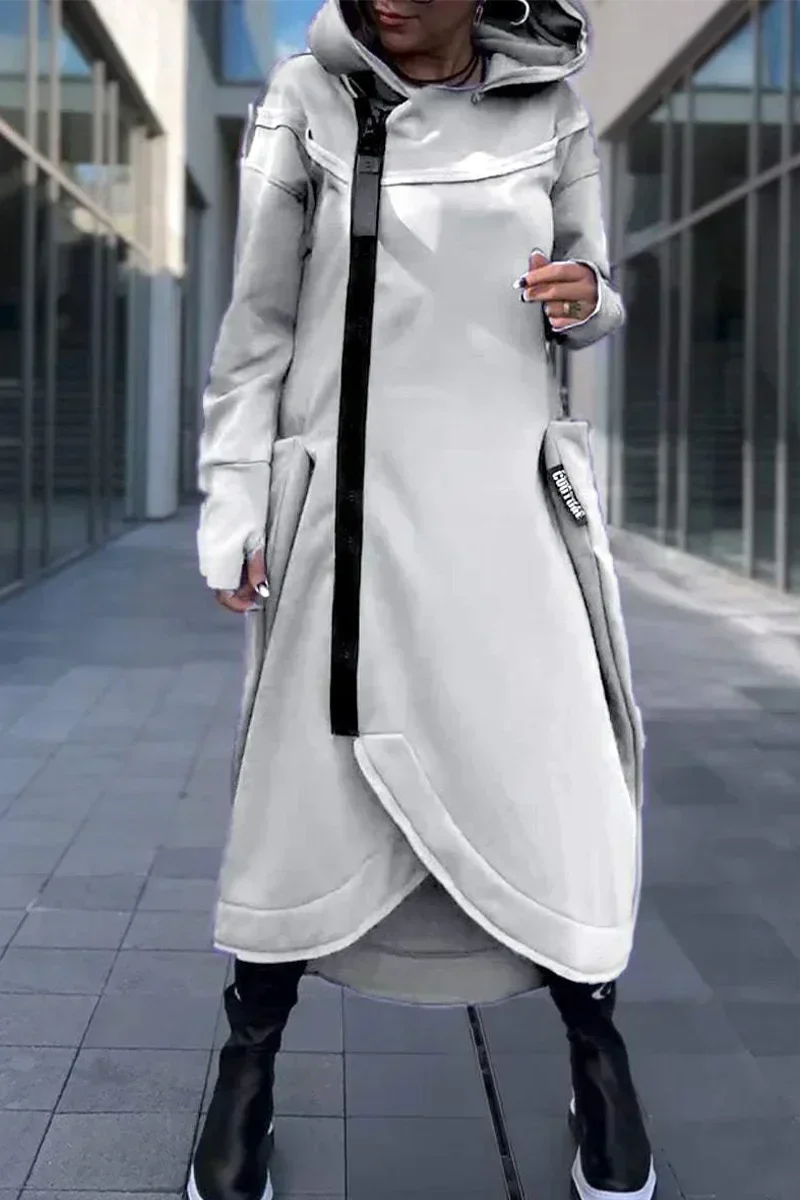 MANA™ | LONG HOODIE WITH ZIPPER IN LIGHT AND BREATHABLE FABRICS