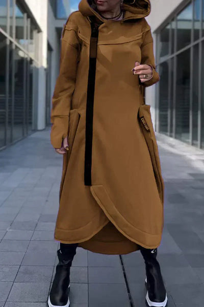 MANA™ | LONG HOODIE WITH ZIPPER IN LIGHT AND BREATHABLE FABRICS