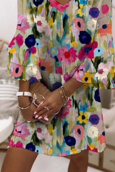 MARIBEL – GRACEFUL FLORAL SHIFT DRESS