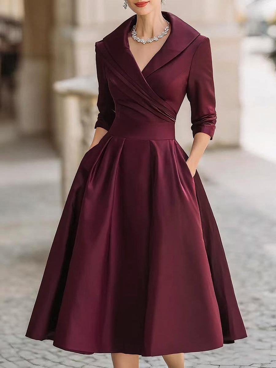 Lina - Elegante vestido midi de satén