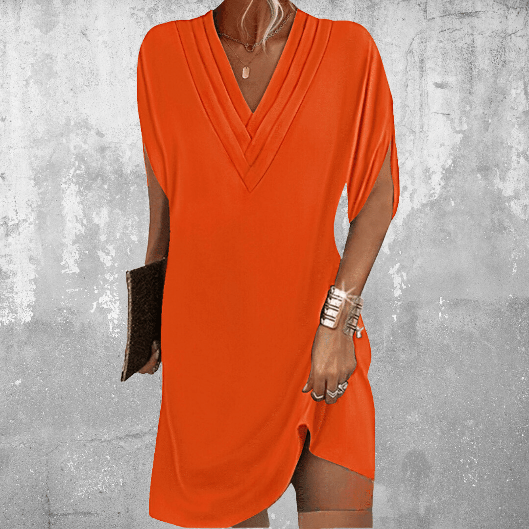 NOLA – EFFORTLESS ELEGANCE V-NECK SHIFT DRESS