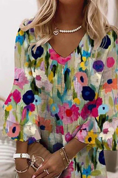 MARIBEL – GRACEFUL FLORAL SHIFT DRESS