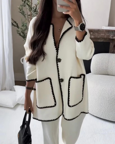 EVELISSE – CLASSIC CONTRAST TRIM TWO-PIECE SET