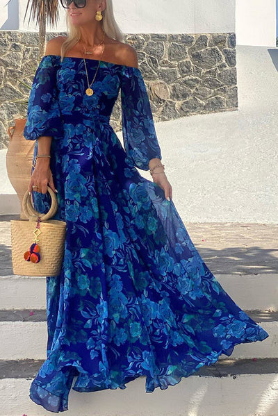 CELINA – GRACEFUL BLOOM OFF-SHOULDER MAXI DRESS