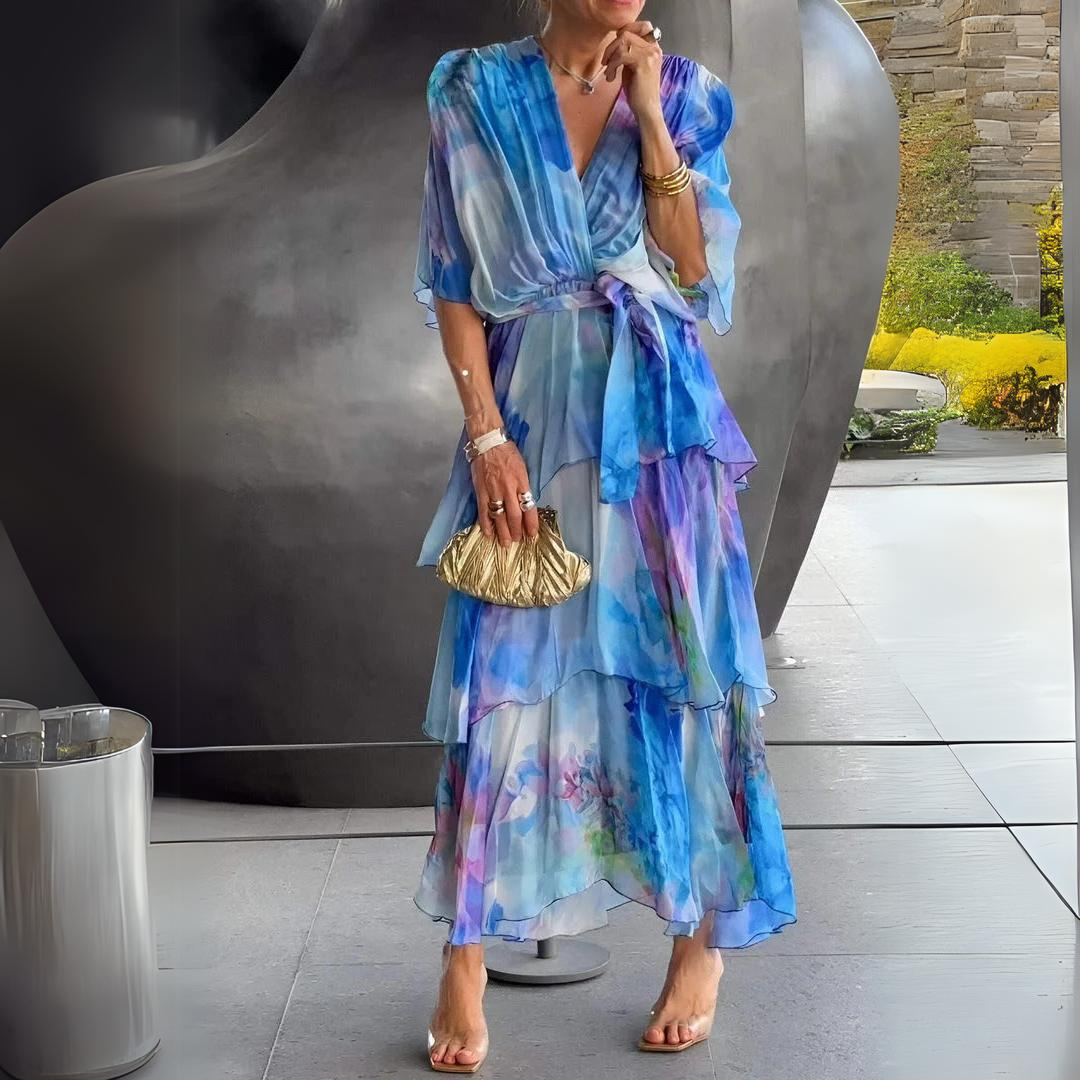 VIVIANA – ELEGANT V-NECK DRESS