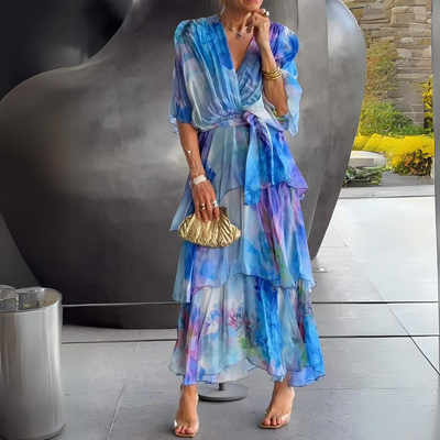 VIVIANA – ELEGANT V-NECK DRESS