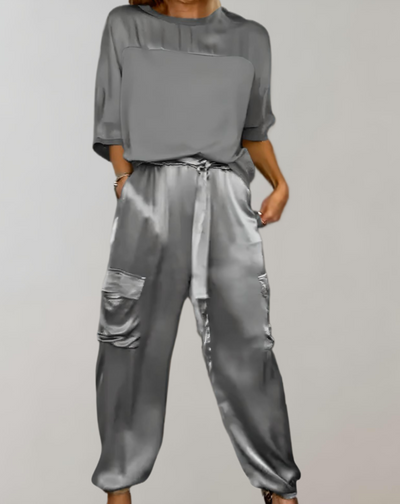 TAHLIA – SILKY CARGO LOUNGE SET