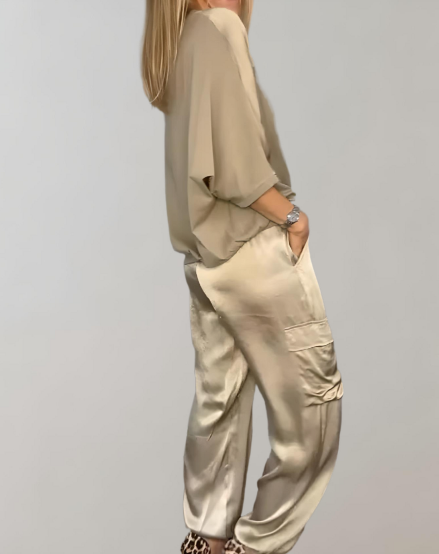 TAHLIA – SILKY CARGO LOUNGE SET