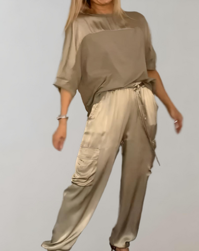 TAHLIA – SILKY CARGO LOUNGE SET