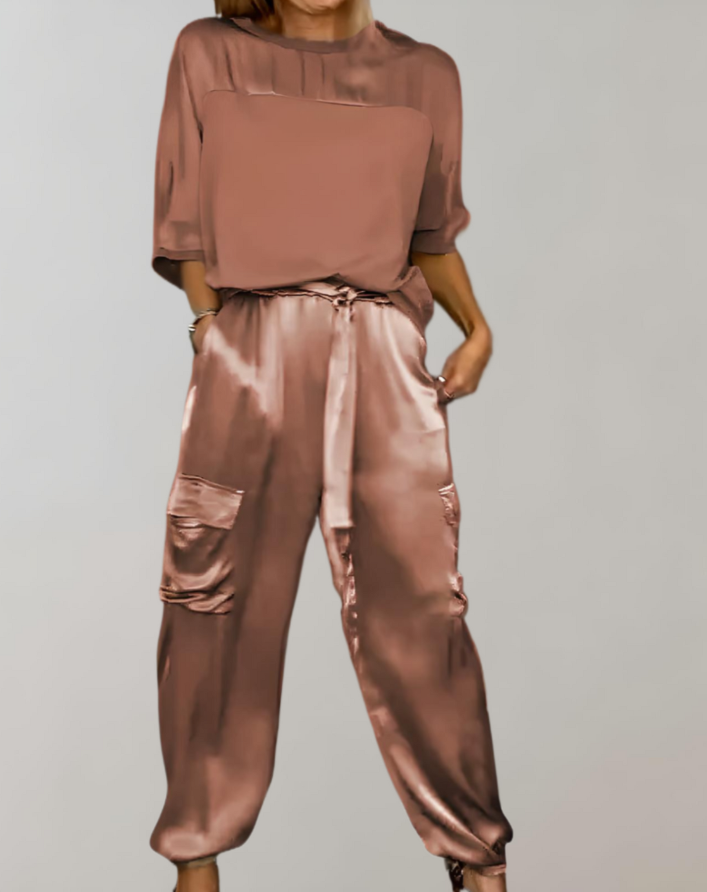 TAHLIA – SILKY CARGO LOUNGE SET