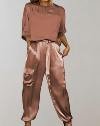 TAHLIA – SILKY CARGO LOUNGE SET