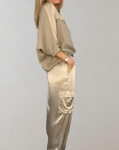 TAHLIA – SILKY CARGO LOUNGE SET