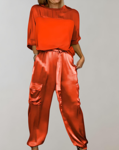 TAHLIA – SILKY CARGO LOUNGE SET