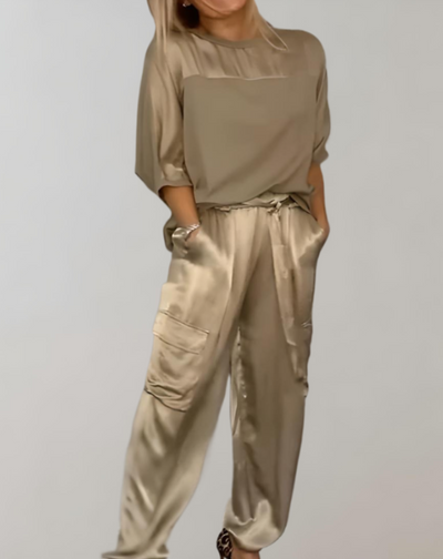 TAHLIA – SILKY CARGO LOUNGE SET