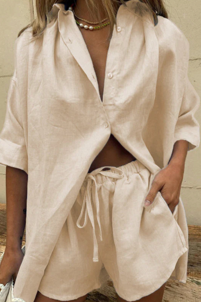 ODESSA – OVERSIZED BUTTON-DOWN SHIRT & SHORTS SET