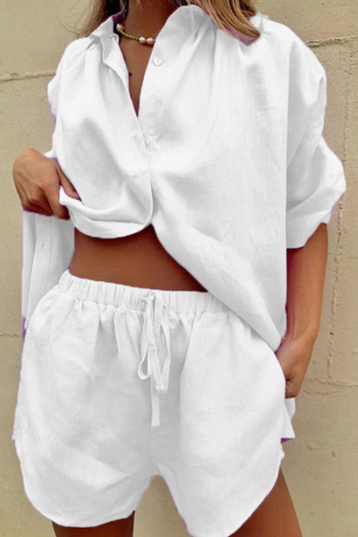 ODESSA – OVERSIZED BUTTON-DOWN SHIRT & SHORTS SET