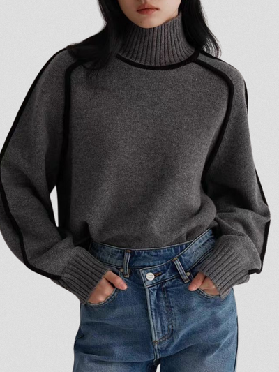 Louise | Stylish Contrast Trim Cozy Sweater