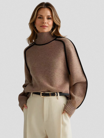 Louise | Stylish Contrast Trim Cozy Sweater