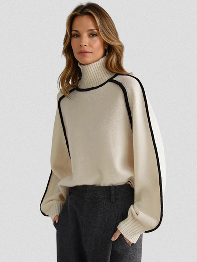 Louise | Stylish Contrast Trim Cozy Sweater