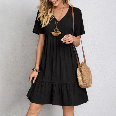 CALLISTA – TRENDY BOHO RUFFLE HEM MINI DRESS