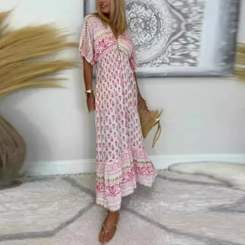 ARTISAN V-NECK - MAXI DRESS