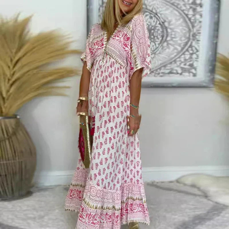 ARTISAN V-NECK - MAXI DRESS