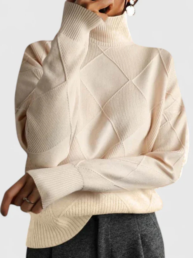 Tiffany | Élégant Pull en Maille Géométrique pour un Style Moderne