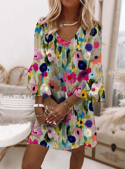 MARIBEL – GRACEFUL FLORAL SHIFT DRESS