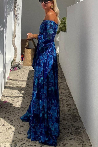 CELINA – GRACEFUL BLOOM OFF-SHOULDER MAXI DRESS