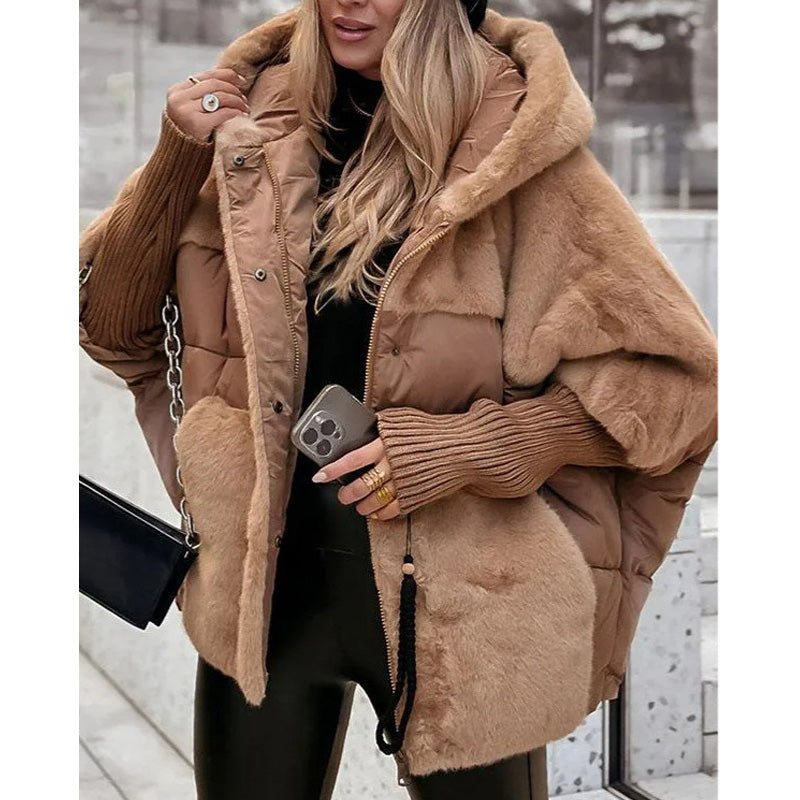 Time-limited Special Women’s Oversized Hooded Patchwork Puffer Coat