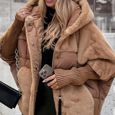 Time-limited Special Women’s Oversized Hooded Patchwork Puffer Coat