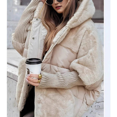 Time-limited Special Women’s Oversized Hooded Patchwork Puffer Coat